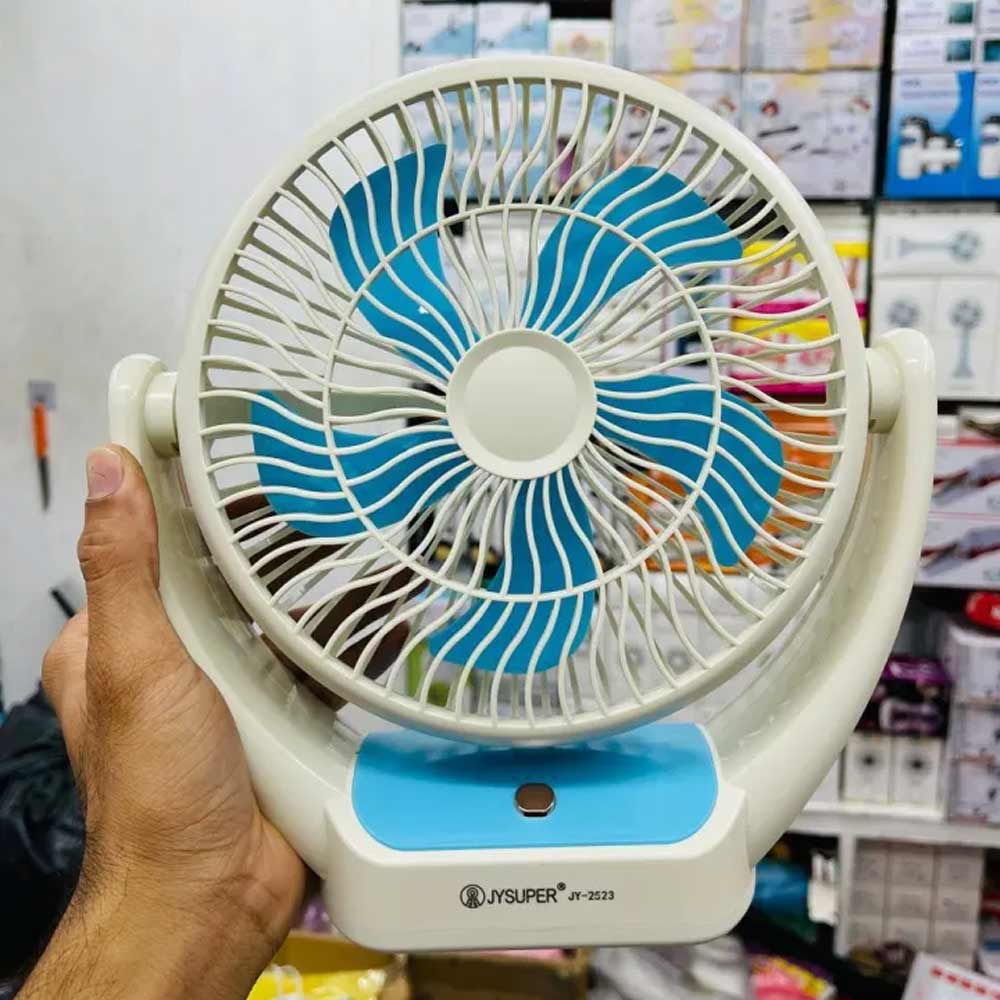 JYSUPER JY-2523 Rechargeable Wind Up-Down Movable Desk Fan