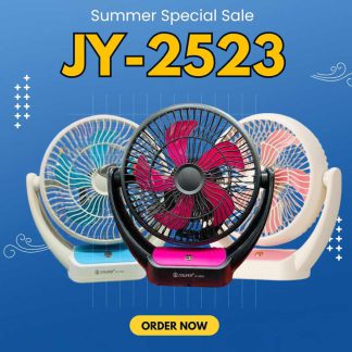 JYSUPER JY-2523 Rechargeable Wind Up-Down Movable Desk Fan