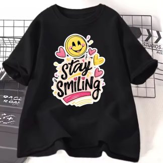 Stay Smiling Oversize Drop Shoulder T-Shirt