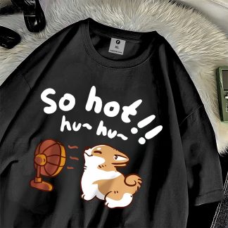 So Hot Blowing Fan Cotton Women T-Shirt