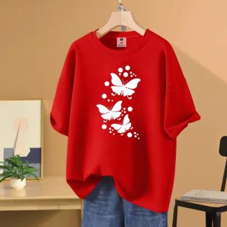 Butterfly Design Oversize Drop Shoulder T-Shirt