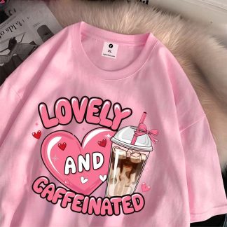 Lovely and Caffeinated Oversize Drop Shoulder T-Shirt
