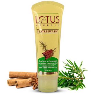 Lotus Herbals TEATREEWASH Tea Tree & Cinnamon Anti-Acne Oil Control Face Wash 80ml