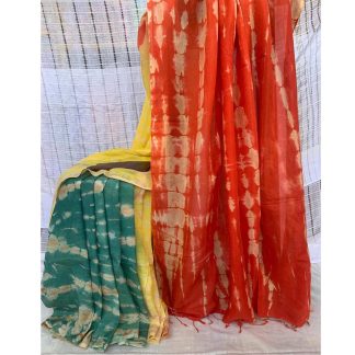 Shibori dye silk saree – 104