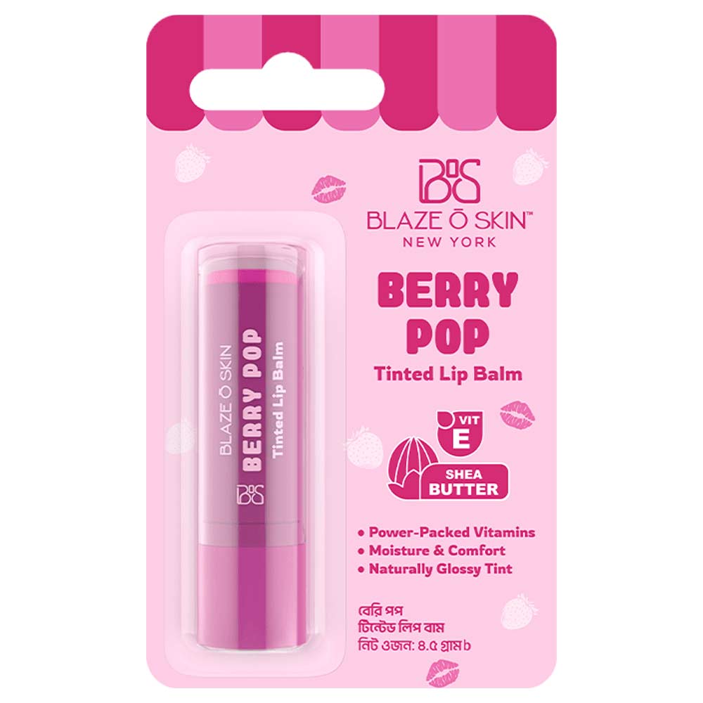 Blaze O Skin Berry Pop Tinted Lip Balm -4.5gm