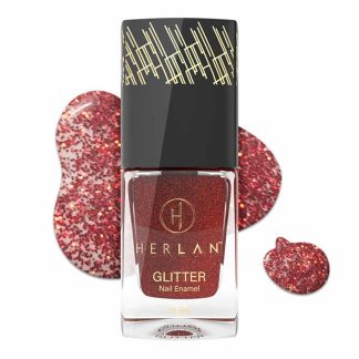Herlan Glitter Nail Enamel Resplendent Red