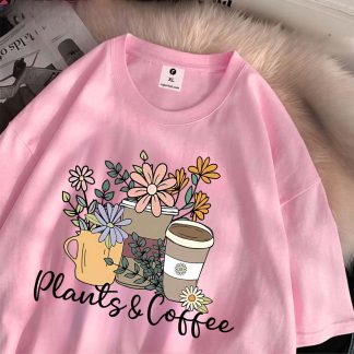 Plants Coffee Oversize Drop Shoulder T-Shirt