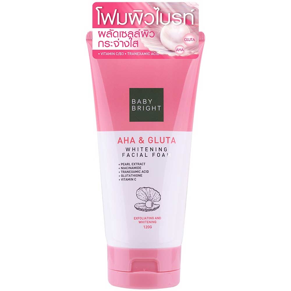 Baby Bright AHA & Gluta Whitening facial foam Best Face Wash - 150ml