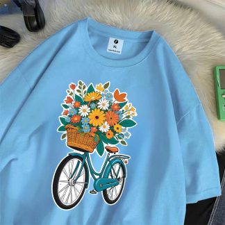 Flower Cycle Drop Shoulder T-Shirt