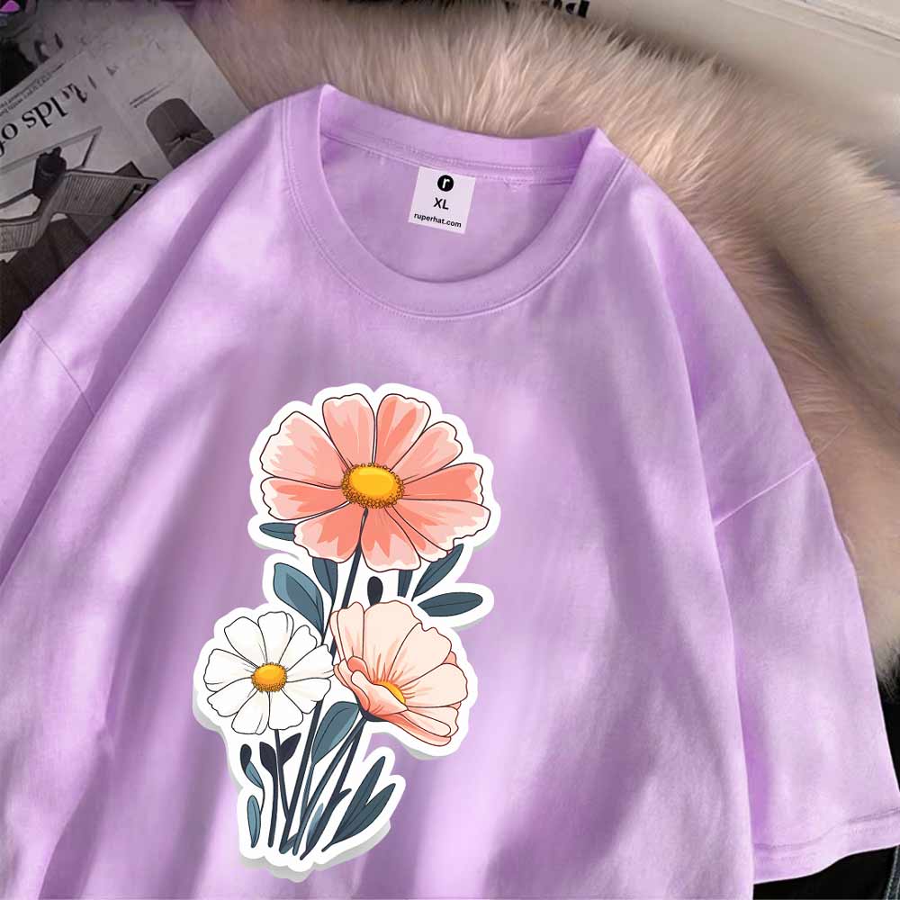 Flower Plant Oversize Drop Shoulder T-Shirt
