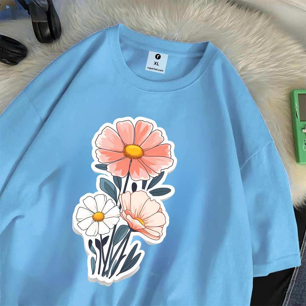 Flower Plant Oversize Drop Shoulder T-Shirt