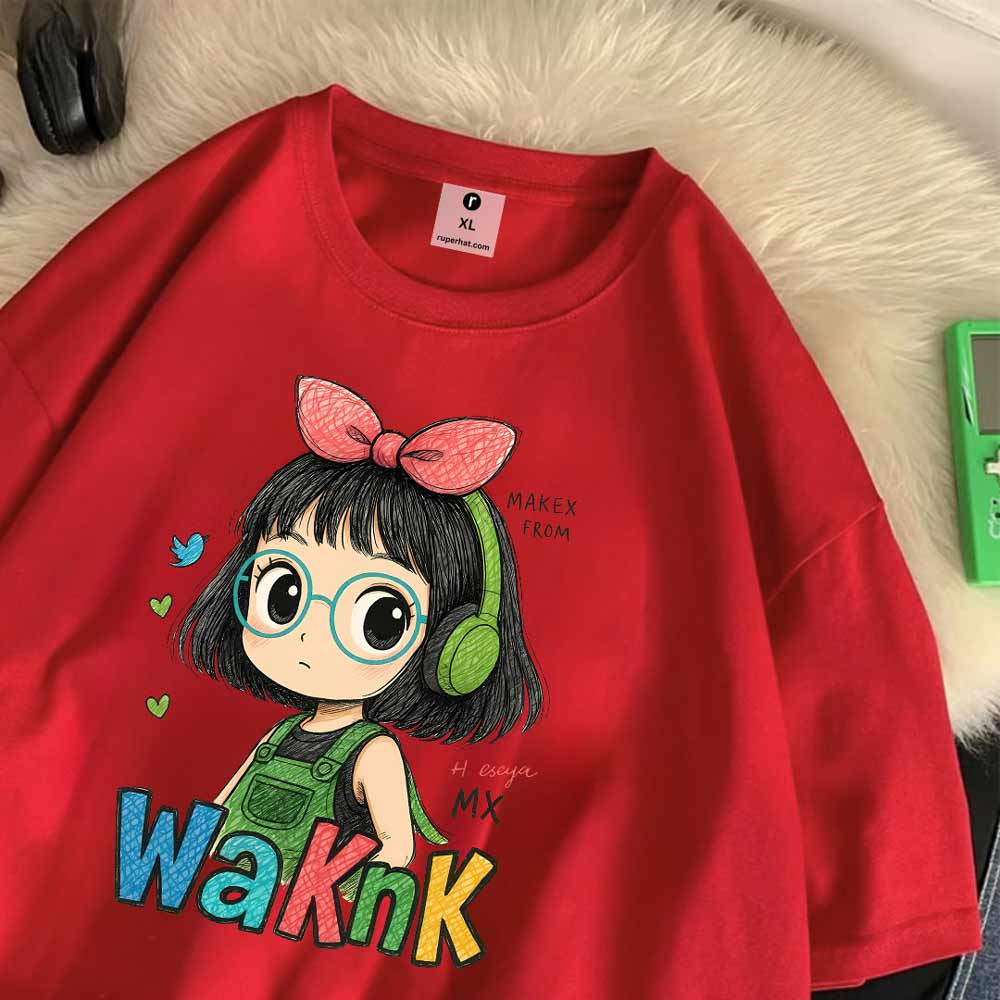 Waknk Girl Drop Shoulder T-Shirt for Women