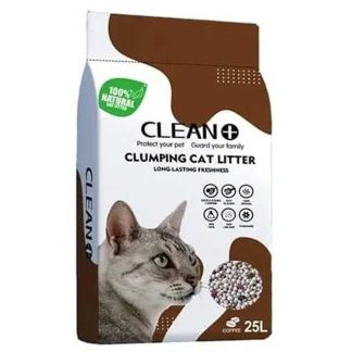 Clean Plus Clumping Cat Litter Coffee - 25Ltr