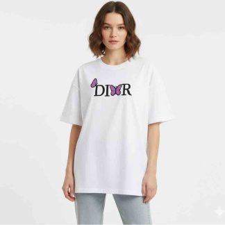 Dior Cat Drop Shoulder T-Shirt for Women