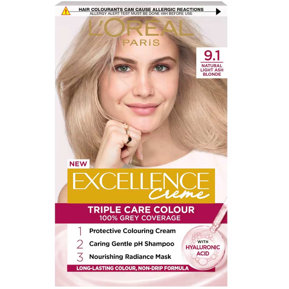 L'Oréal Paris Excellence Creme Hair dye 9.1 Natural Light Ash Blonde