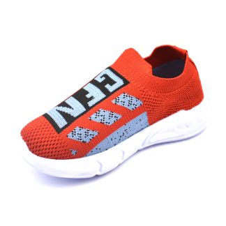 Knitted Fabric Breathable Mesh Shallow Lace Up Casual Baby Sneakers