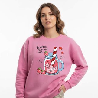 Bubble Strawberry Sweatshirt For Women