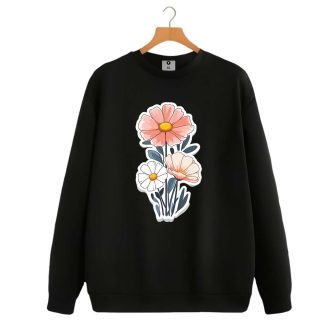 Flower Plant Sleeve Sweatshirt for Women