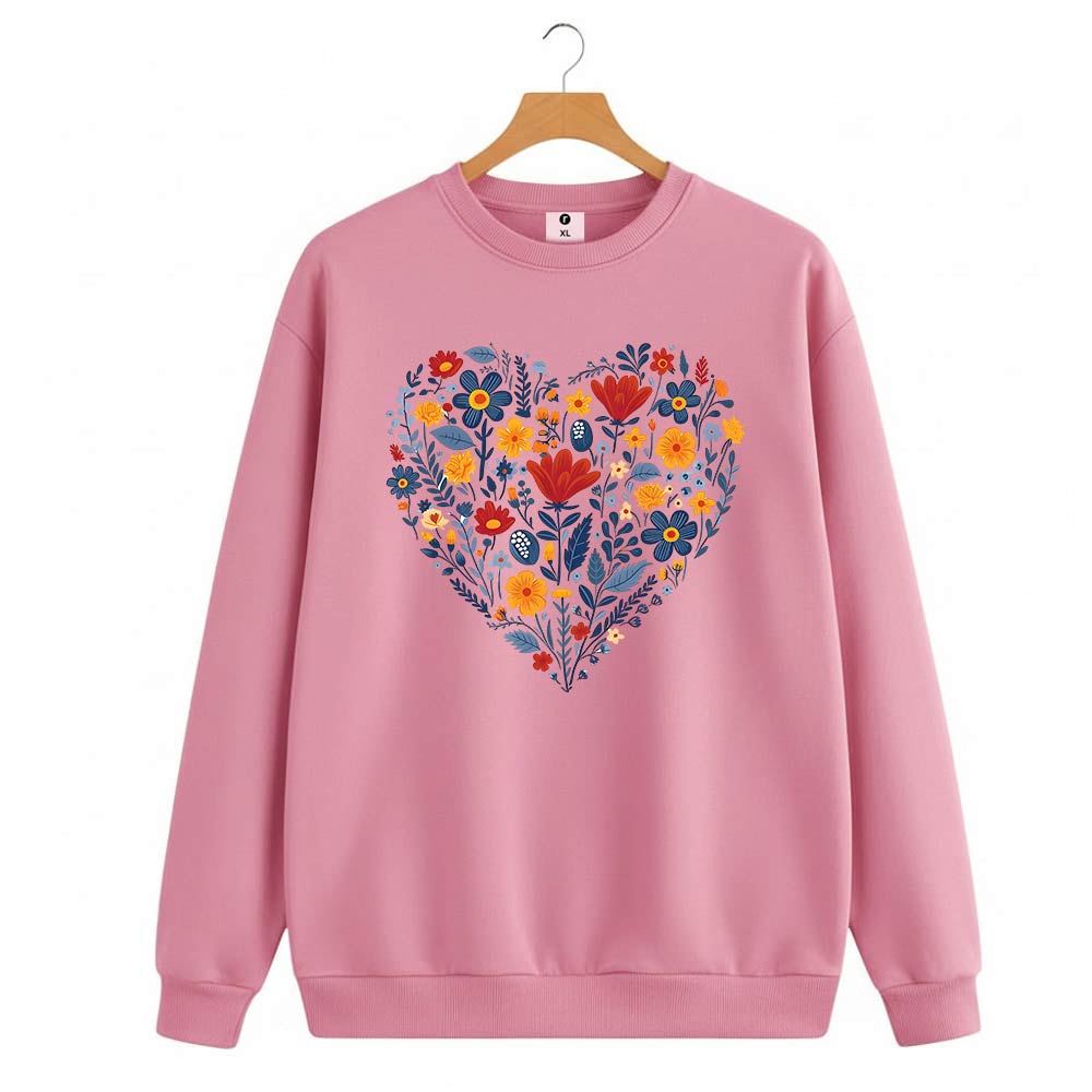 Flower love print sweatshirt for women - Image 3
