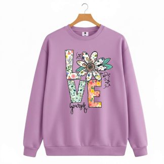 Flower Love Sweatshirt For Women