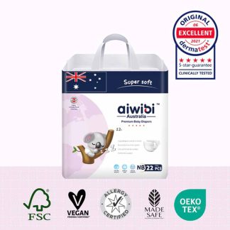 Aiwibi Australian Premium Baby Diaper New Born Belt (0-5kg) - 22Pcs