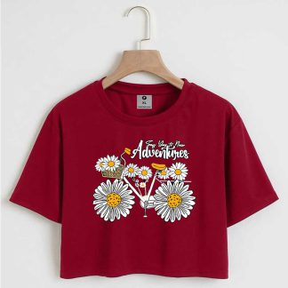 Adventure Ladies Oversize Drop Shoulder Crop T-shirt