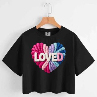 Loved Oversize Drop Shoulder Crop T-shirt