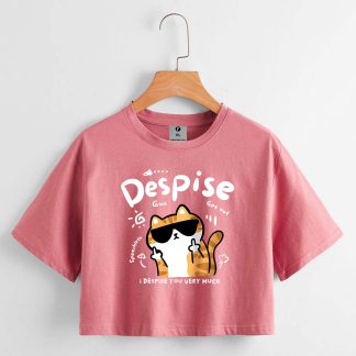 Despise Ladies Oversize Drop Shoulder Crop T-shirt