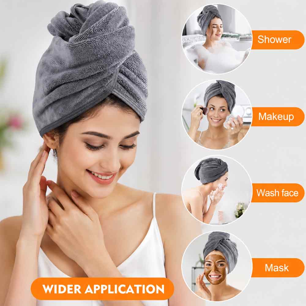 Instant Dry Hair Towel Ultra Water Absorbent Twist Hair Multicolor