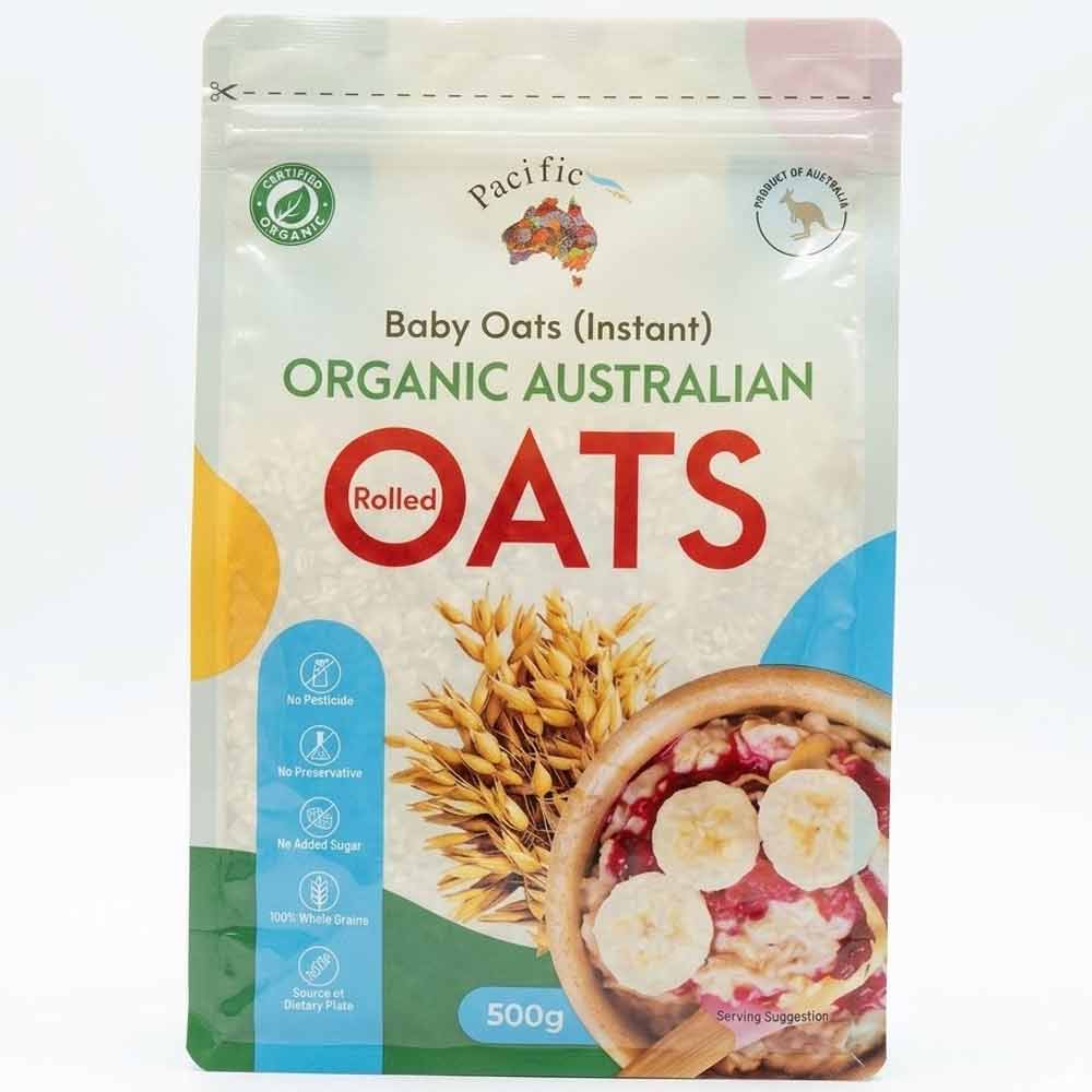 Pacific Baby Oats (Instant) – Organic Australian Rolled Oats -500g