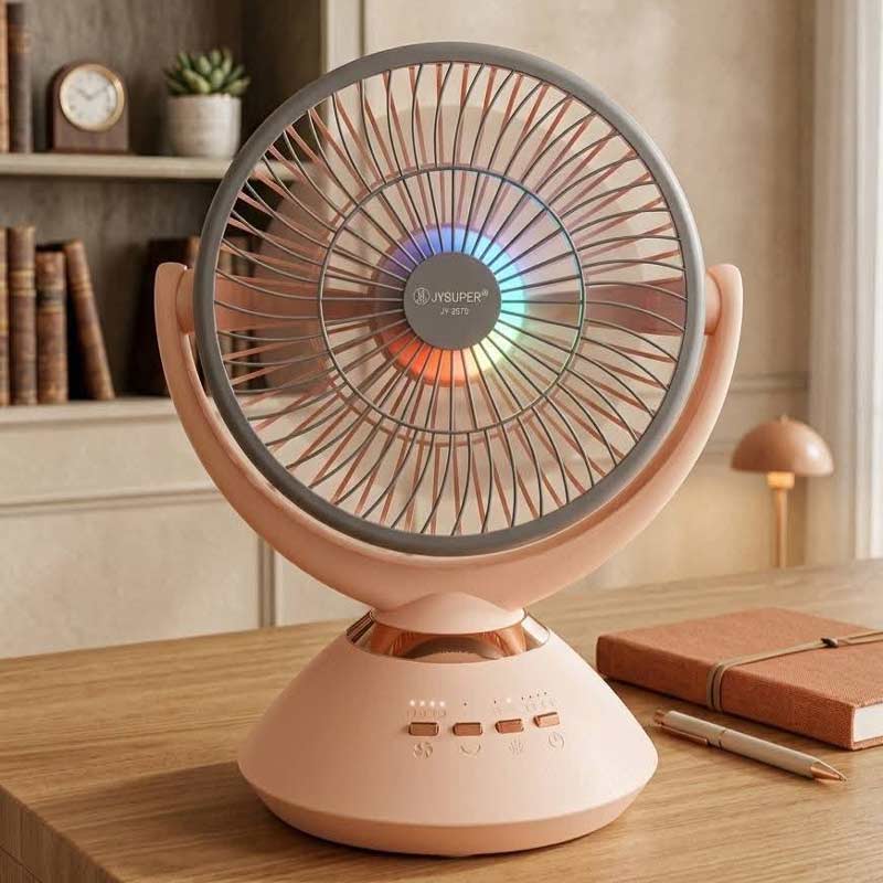 Joy Super JY-2570 Professional 6 Battery Rechargeable Portable Table Fan