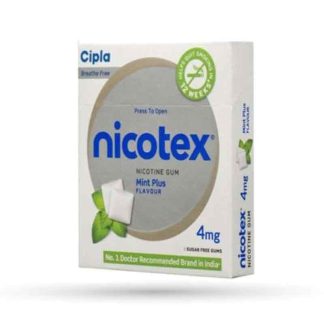 Cipla Nicotex Nicotine Sugar Free Mint Plus Gums 4Mg 12 Gums Each Pack