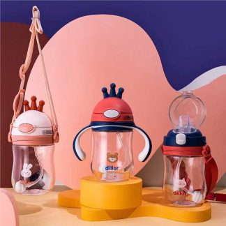 Diller Baby Antlers Children Straw Cup & Silicone Spout Sipper 2 In 1 Tritan 270ML
