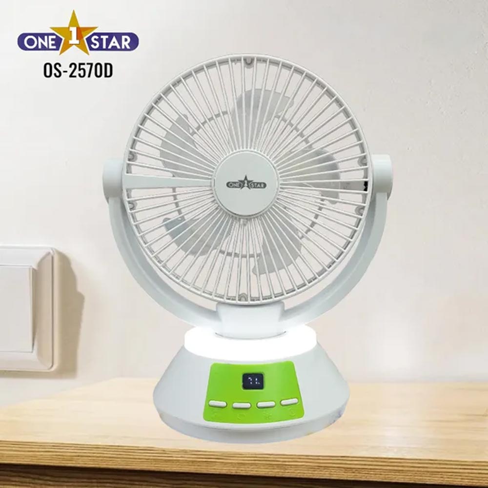 One Star OS 2570D Mini Rechargeable Fan Super 9000mAh Battery