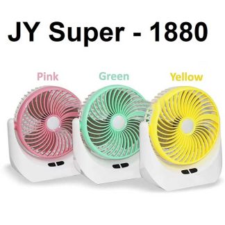 JY Super Lithium rechargeable mini table fan with LED light JY-1880