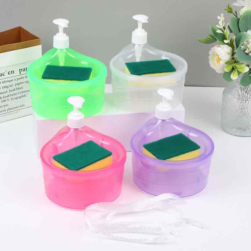 Kitchen Detergent Dispenser Soap Holder Press Type Automatic Liquid Outlet Box Kitchen