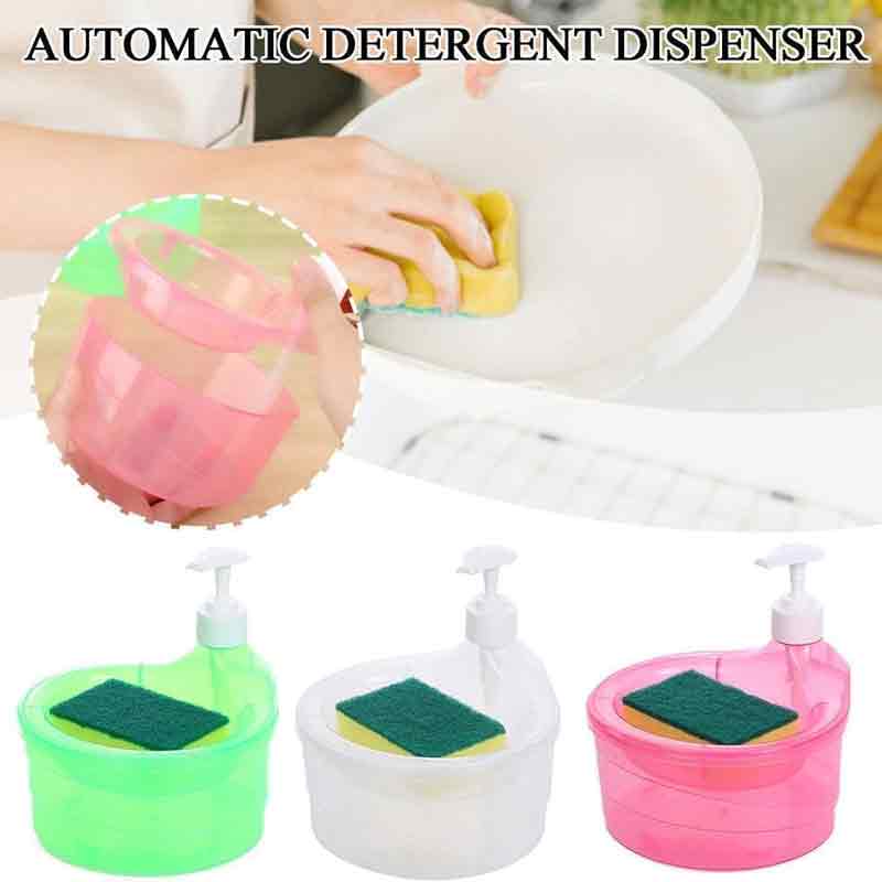 Kitchen Detergent Dispenser Soap Holder Press Type Automatic Liquid Outlet Box Kitchen