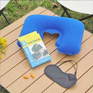 Travel Pillow 3 In 1 Travel Selection (Neck Pillow, Eye Cover, Earplug)