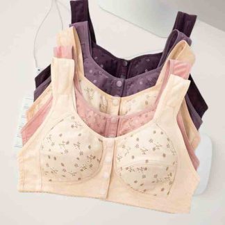 Front Button Closure Cotton Bra
