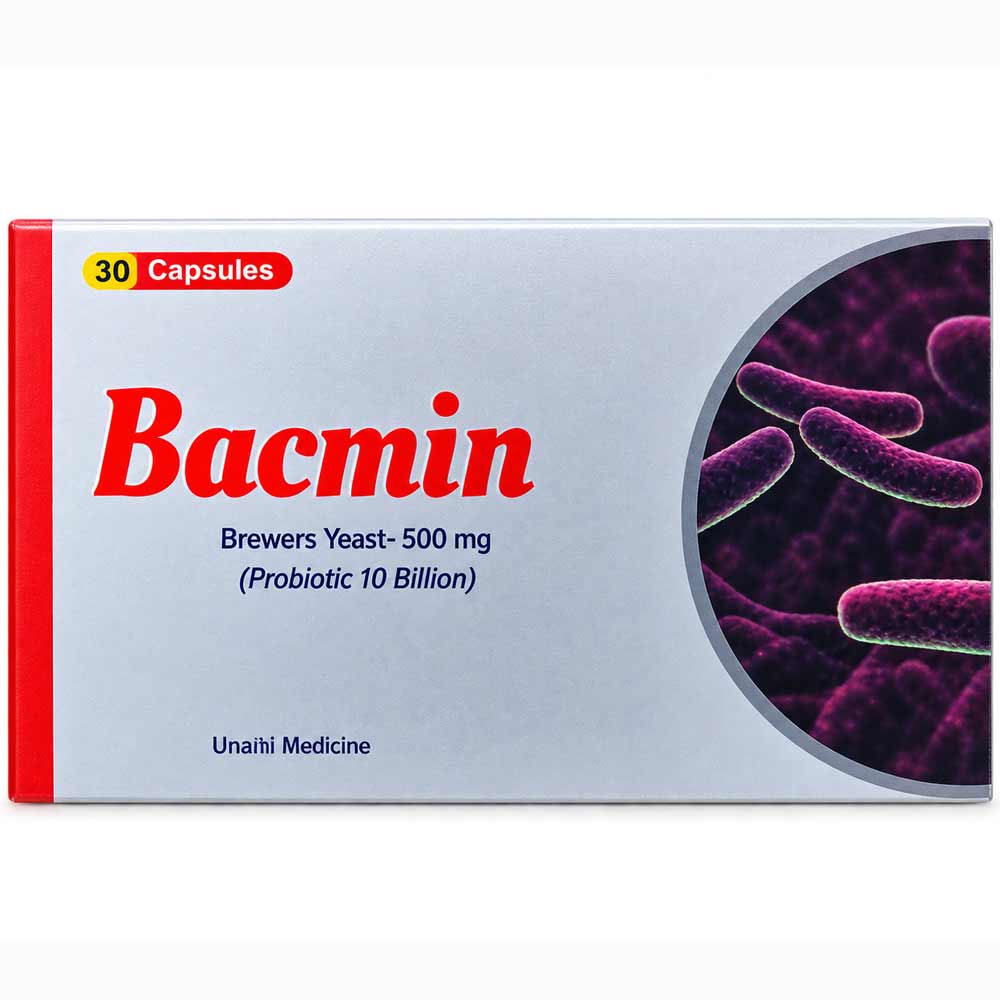 Bacmin Brewers Yeast 500 mg – Probiotic 10 Billion, 30 Capsules