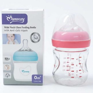 Momeasy Wide Neck Glass Feeding Bottles – 0m+ – 120ml