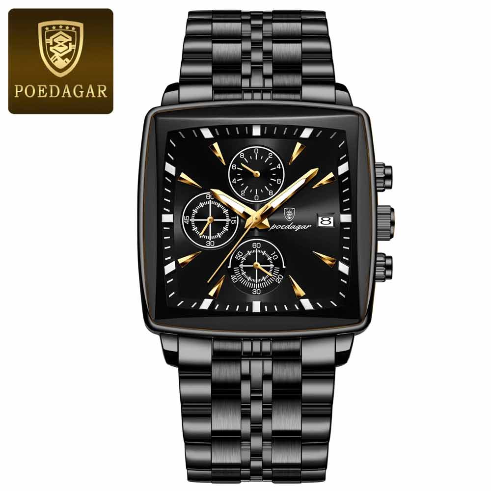 POEDAGAR 866 Luxury Square Business Man Wristwatch - Image 3
