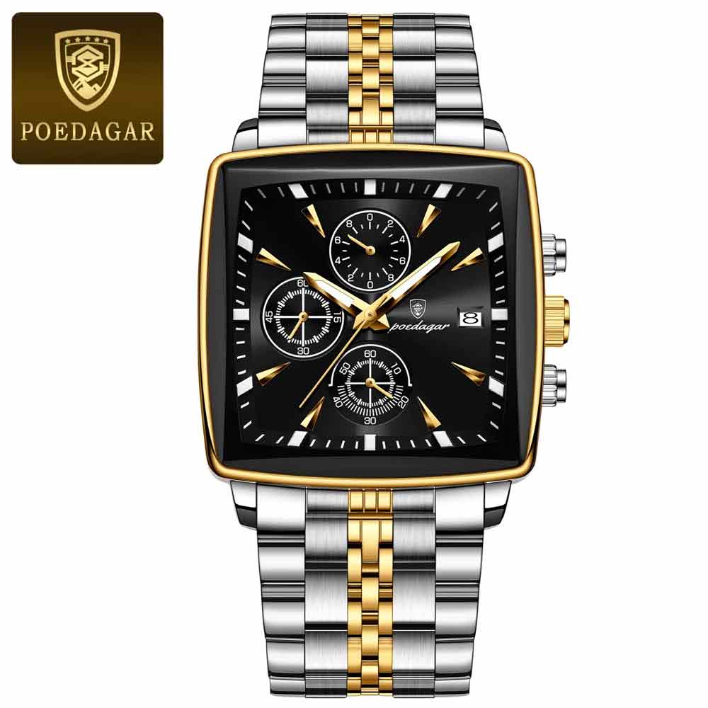POEDAGAR 866 Luxury Square Business Man Wristwatch - Image 7