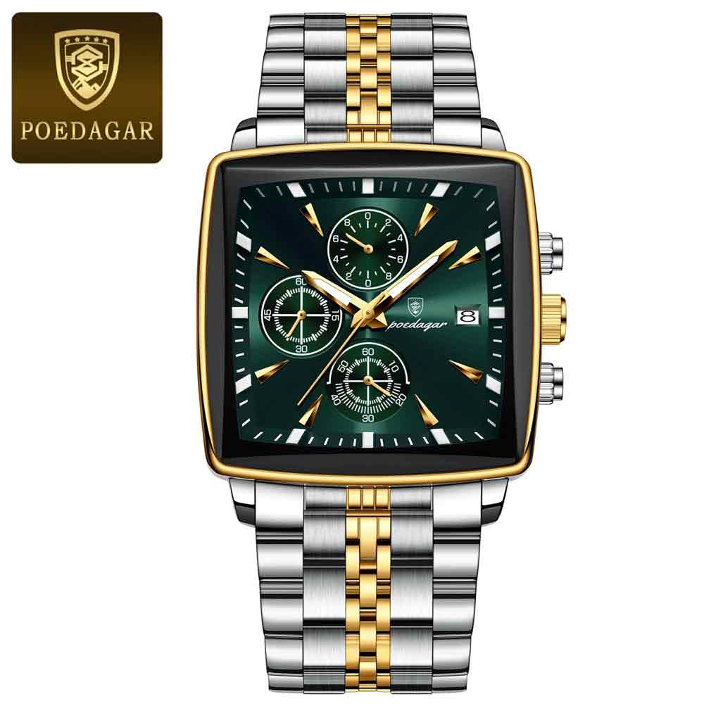 POEDAGAR 866 Luxury Square Business Man Wristwatch - Image 5