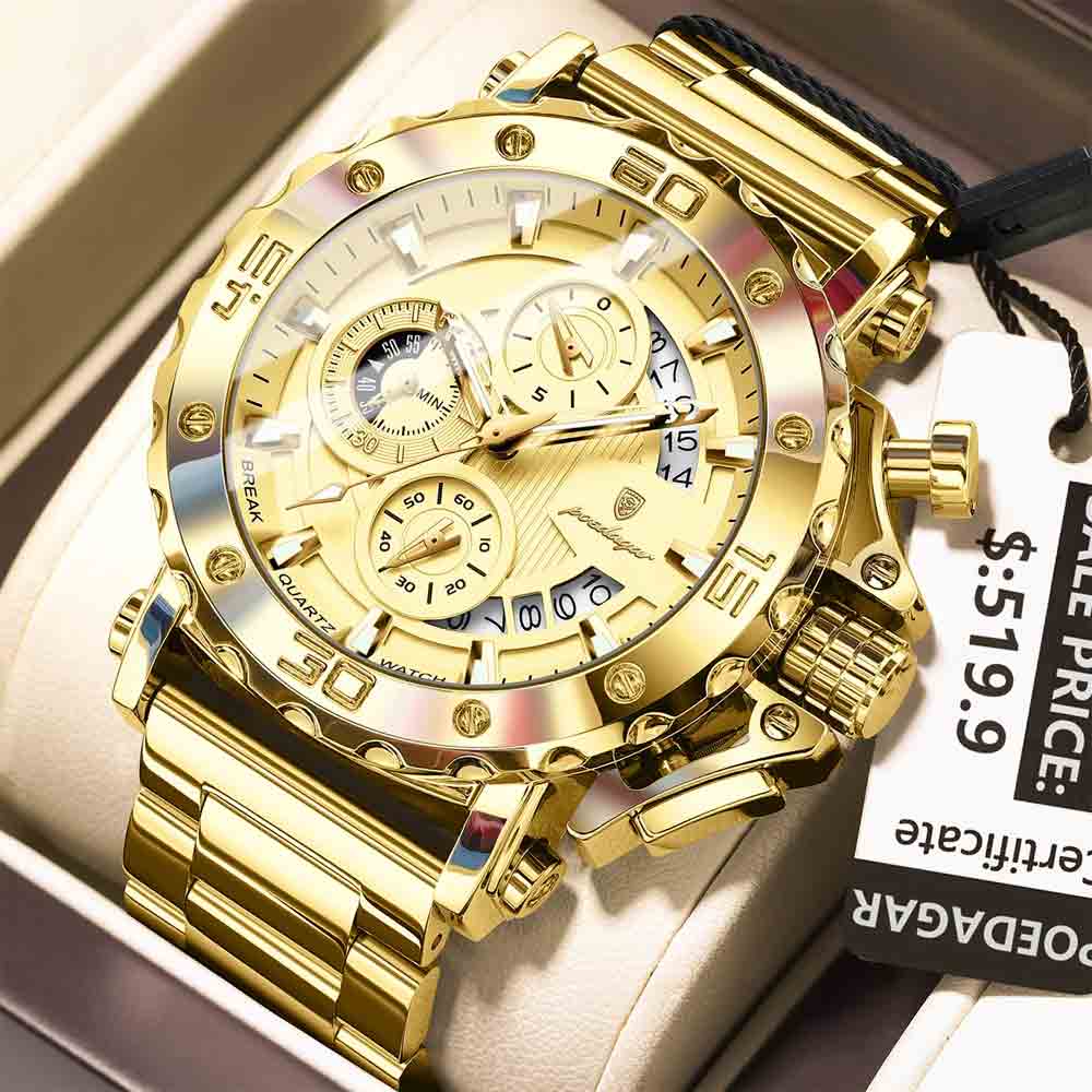 POEDAGAR 892 2025 Men’s Chronograph Quartz Watch - Image 3