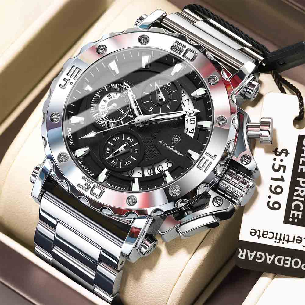 POEDAGAR 892 2025 Men’s Chronograph Quartz Watch - Image 7