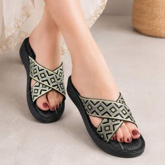 Ruperhat Ladies Cross Trendy Casual Sandal for Women